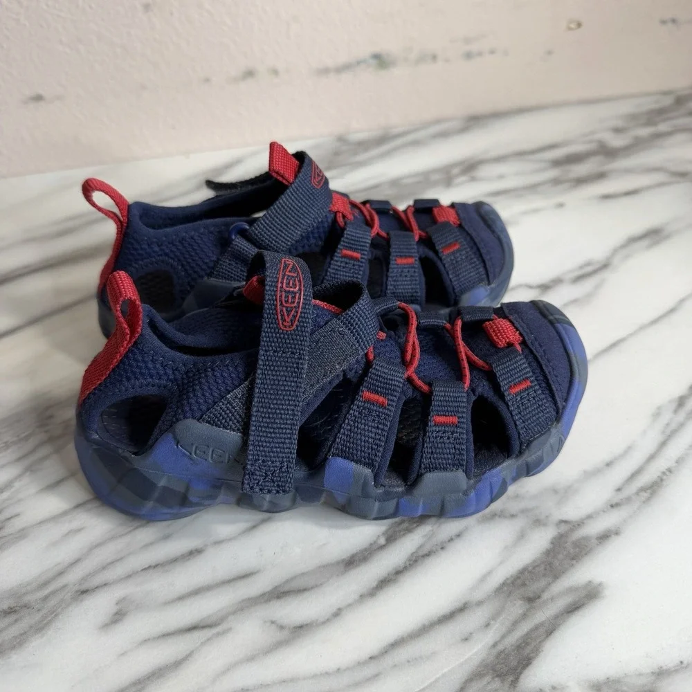 Keen Hyperport H2 Sandals Kids Toddler Size 10 Blue Red Pool Hiking Outdoors